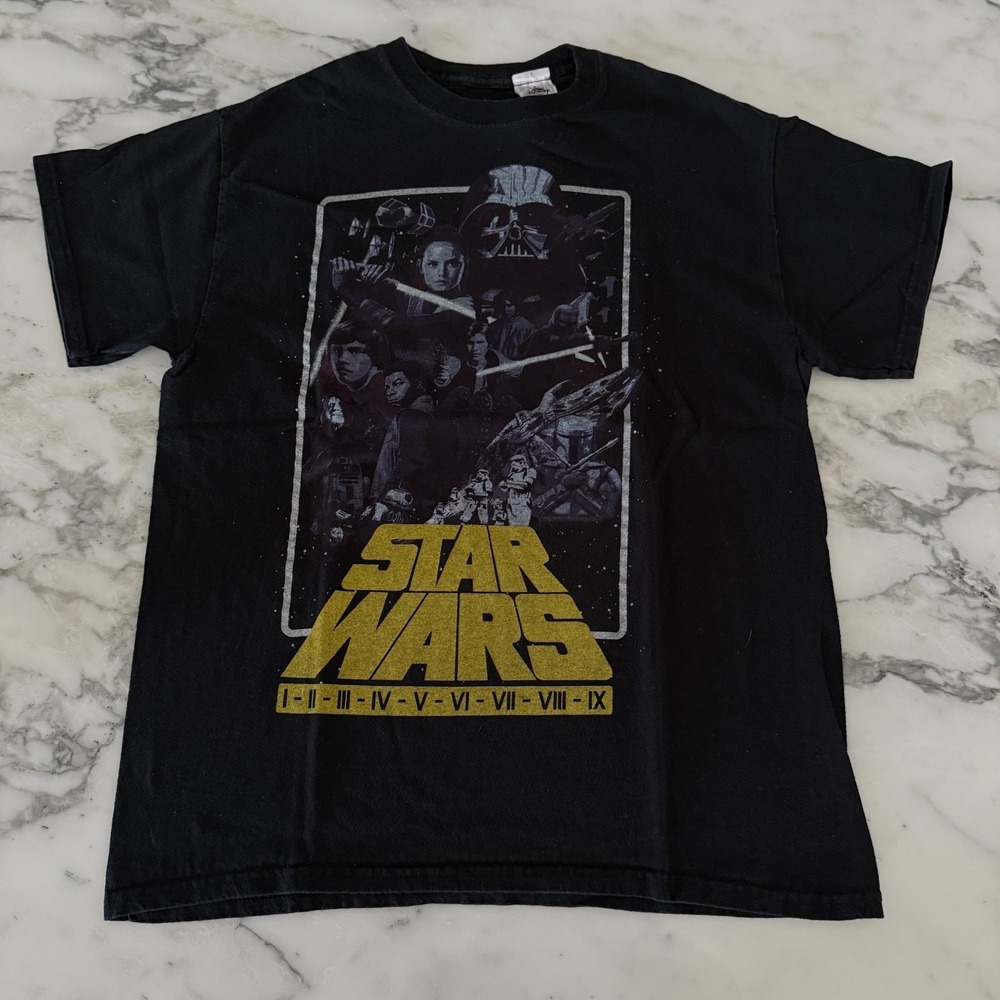 Disney‎ Parks Star Wars Film Discography Black T-shirt Adult Unisex Size M